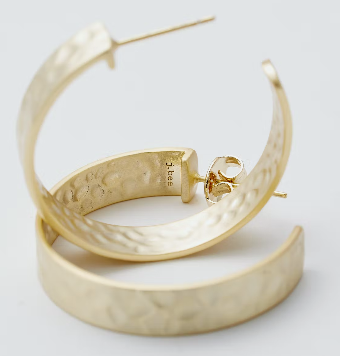 Hammered Gold Hoop Earrings j.bee jewelry