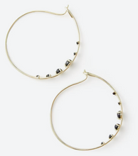 Load image into Gallery viewer, Gold Onyx Hoop
